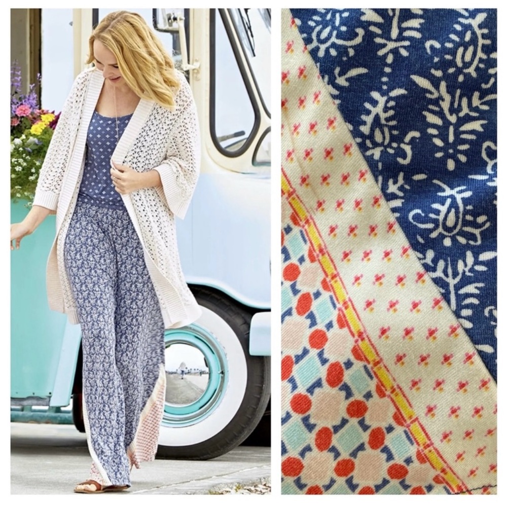 Matilda Jane Blue Colorful Floral Print Lets Go Together Open Road Jumpsuit Maxi